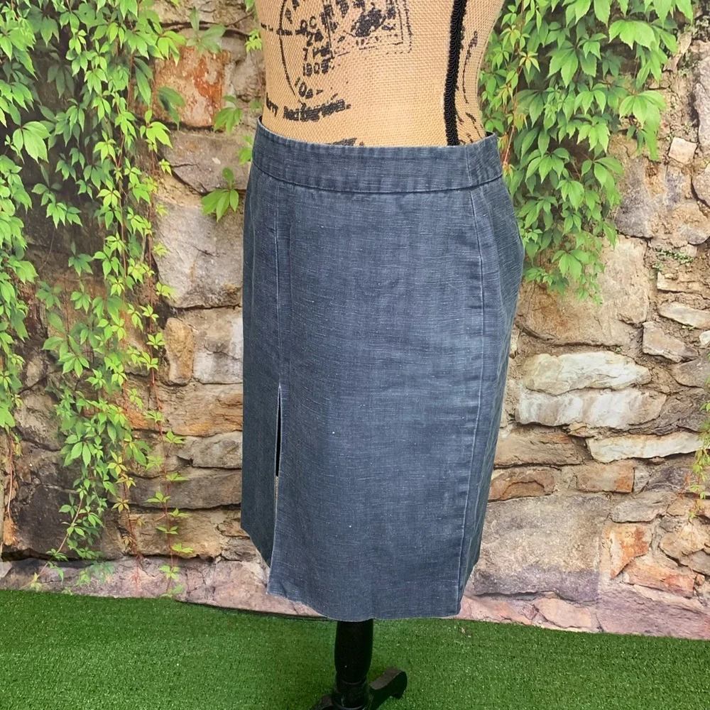 KATE SPADE SATURDAY Career Garment Washed Linen Layover Pencil Skirt, 6